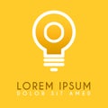 O yellow lamp logo letter in vector design