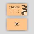 Simple Business Card with initial letter BW rounded edges