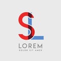 SL logo letters with blue and red gradation