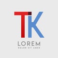 TK logo letters with & x22;blue and red& x22; gradation