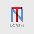 TN logo letters with & x22;blue and red& x22; gradation