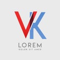 VK logo letters with & x22;blue and red& x22; gradation