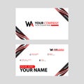 the WA logo letter with box decoration on the edge, and a bonus business card with a modern and horizontal layout.