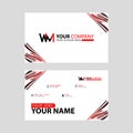 the WM logo letter with box decoration on the edge, and a bonus business card with a modern and horizontal layout.