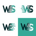 WS letters logo with accent speed green and dark green