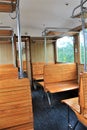 France, Normandy - interior of the wagon of the Somme Bay Railway Royalty Free Stock Photo