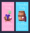 Sommelier Party Invitation on Vector Illustration Royalty Free Stock Photo