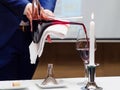 Sommelier pouring wine to glass Royalty Free Stock Photo