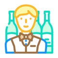 sommelier profession color icon vector illustration