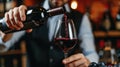 Expert sommelier savors the art of wine, precision in each pour, Ai Generated