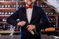 Sommelier in the wine cellar Royalty Free Stock Photo