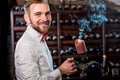 Sommelier in the wine cellar Royalty Free Stock Photo