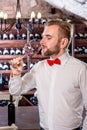 Sommelier in the wine cellar Royalty Free Stock Photo