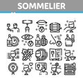 Sommelier Wine Tasting Collection Icons Set Vector