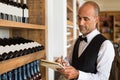 Sommelier writing inventory