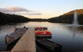 Sommer Landscape with pier and boats