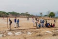 SOMOTO, NICARAGUA - APRIL 24, 2016: Local people play baseball near Somoto tow