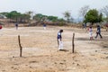 SOMOTO, NICARAGUA - APRIL 24, 2016: Local people play baseball near Somoto tow