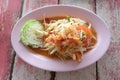 Somtam thai of Thai foods in dish