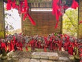 Son craving cave or `Qiu er dong` in chinese name on Tianmen mountain at Zhangjiajie China. Royalty Free Stock Photo