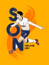 Digital art of Son Heung Min who plays for Tottenham Hotspurs