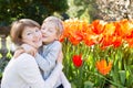 Son hugging mom Royalty Free Stock Photo