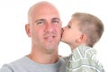 Son Kissing Dad On The Cheek