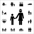 son with mother hold hands icon. Detailed set of Family icons. Premium quality graphic design sign. One of the collection icons fo Royalty Free Stock Photo