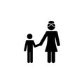 son with mother hold hands icon. Elements of happy family icon. Premium quality graphic design icon. Signs, symbols collection ico Royalty Free Stock Photo