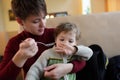 Son refuses to eat Royalty Free Stock Photo