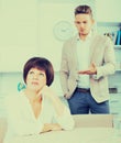 Son waits for his mother Royalty Free Stock Photo