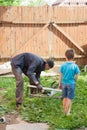 son watches work of father