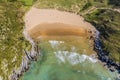 Sonabia beach in Cantabrian sea - drone aerial