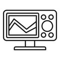 Sonar echo sounder icon, outline style Royalty Free Stock Photo