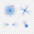 Sonar wave sign. Vector illustration. Radar icon Royalty Free Stock Photo