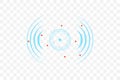 Sonar wave sign. Vector illustration. Radar icon