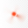 Sonar wave sign. Vector illustration. Radar icons