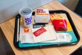 McDonald Big Mac Bacon menu with french fries and Coca-Cola Royalty Free Stock Photo