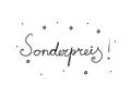 Sonderpreis phrase handwritten with a calligraphy brush. Special price in german. Modern brush calligraphy. Isolated word black