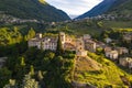 Sondrio, Valtellina, Italy, Castel Masegra, aerial view Royalty Free Stock Photo