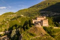 Sondrio, Valtellina, Italy, Castel Masegra, aerial view Royalty Free Stock Photo