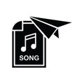 Song file with paperplane. Vector illustration decorative design Royalty Free Stock Photo