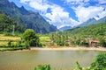 Song river at Vang Vieng, Laos Royalty Free Stock Photo