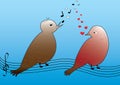 Two birds in love. Royalty Free Stock Photo