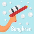 Songkran background, flat style