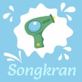 Songkran festival background, flat style