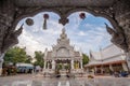 Songkran festival at City pillar, Wat ming myang on April, 2014 in Nan, Thailand.