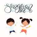 Songkran festival cute card, poster