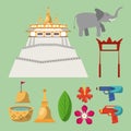 Songkran festival icons