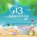 Songkran Festival summer of Thailand on sea Royalty Free Stock Photo